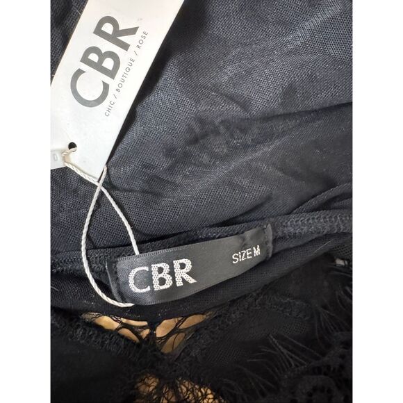 CBR Black Lace Mesh Bodysuit | Sheer Floral One Piece Lingerie – Size Medium - Picture 5 of 7